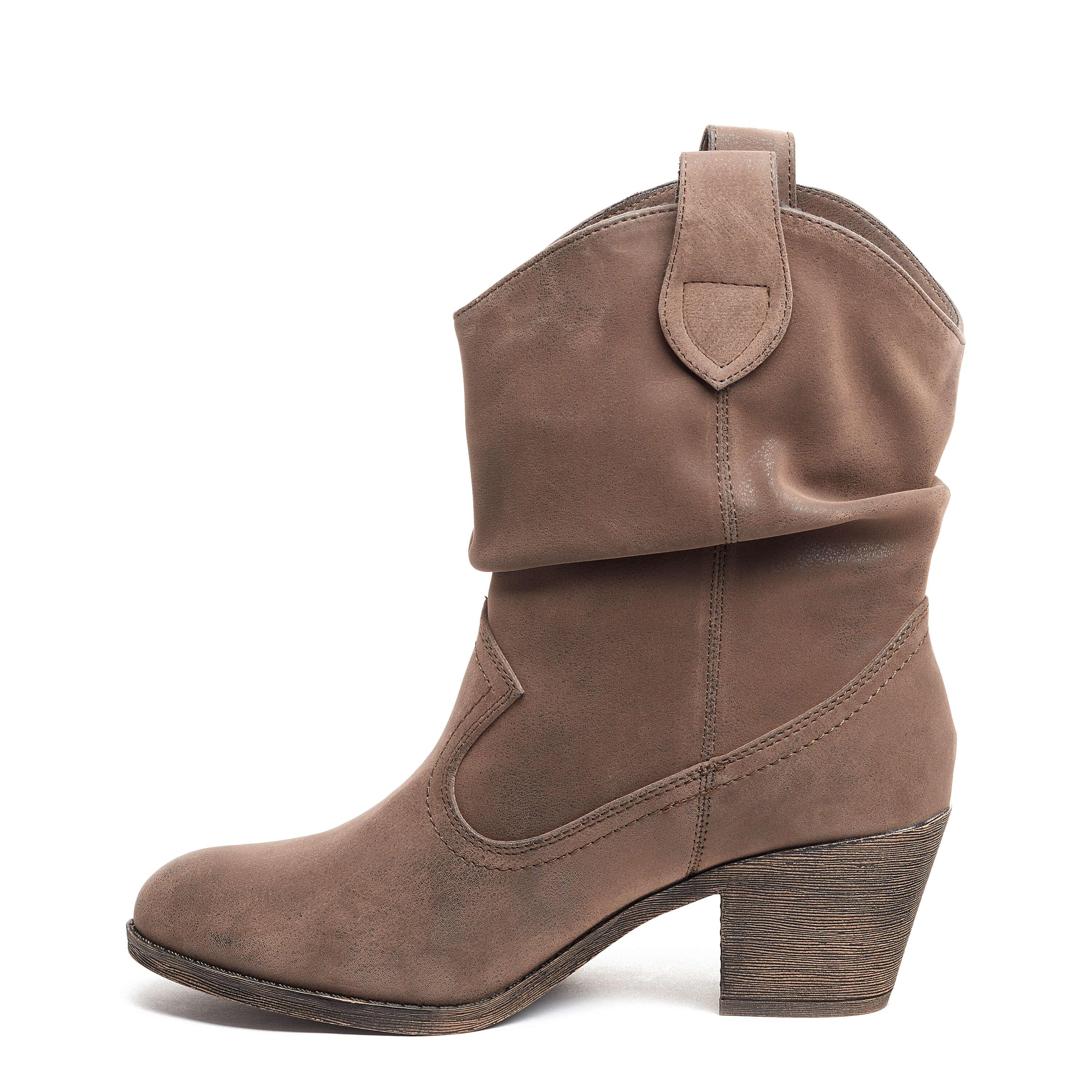 Rocket Dog Sheriff women's brown vintage western boot, everyday slip-on