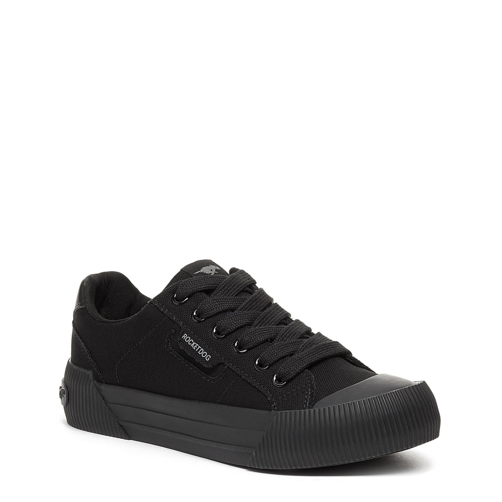 Black sneaker with cushioned footbed, women's playful style – Rocket Dog Cheery
