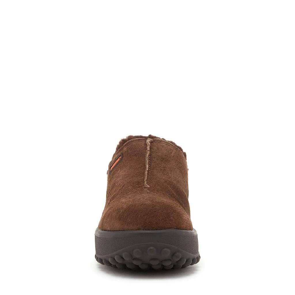 Brown women's nubuck clog with Rocket Dog comfort, cozy style