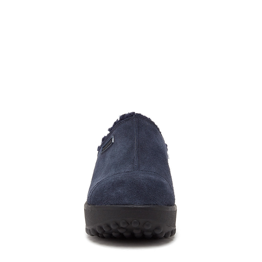 Navy women's suede clog with Rocket Dog comfort, cozy style