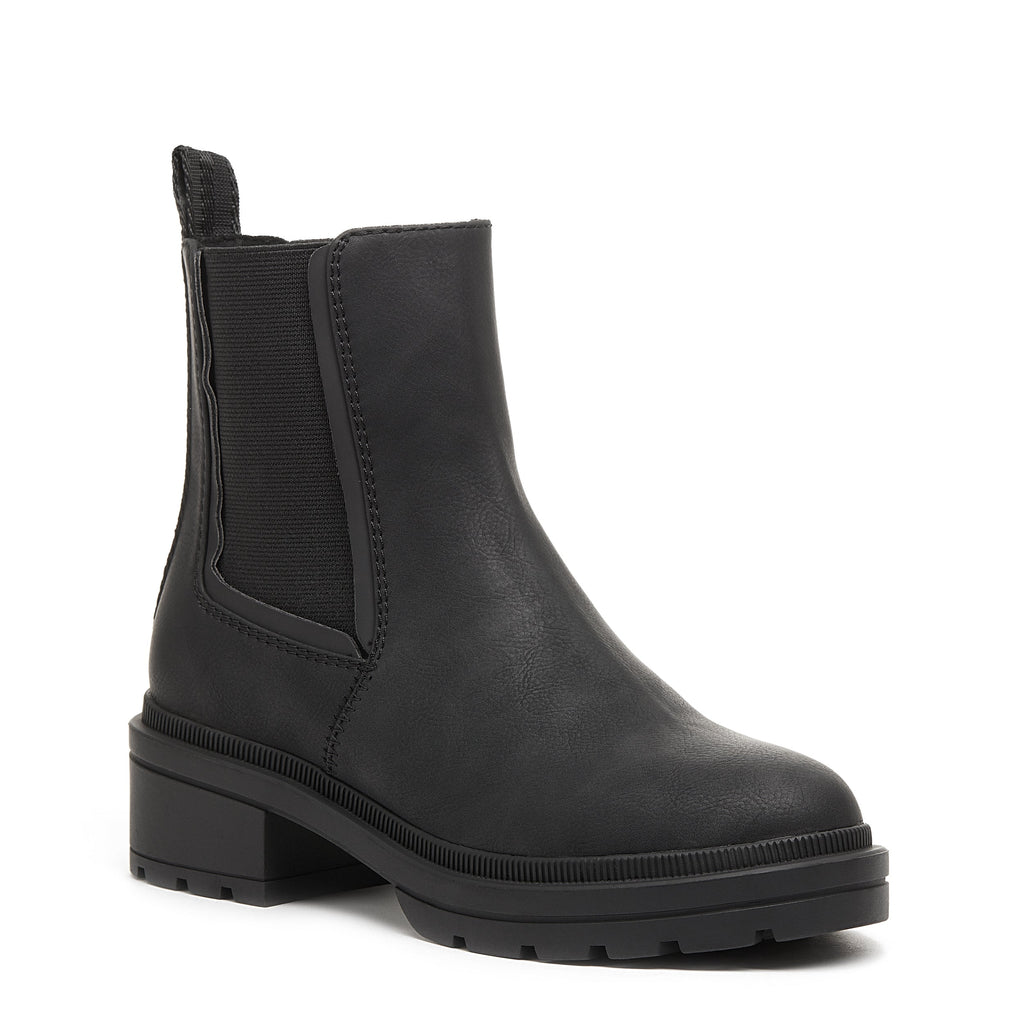 Black chelsea boot with cushioned footbed, women's everyday style – Rocket Dog Iggie