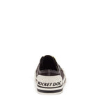 Rocket Dog Jazzin women's black canvas sneaker, playful slip-on