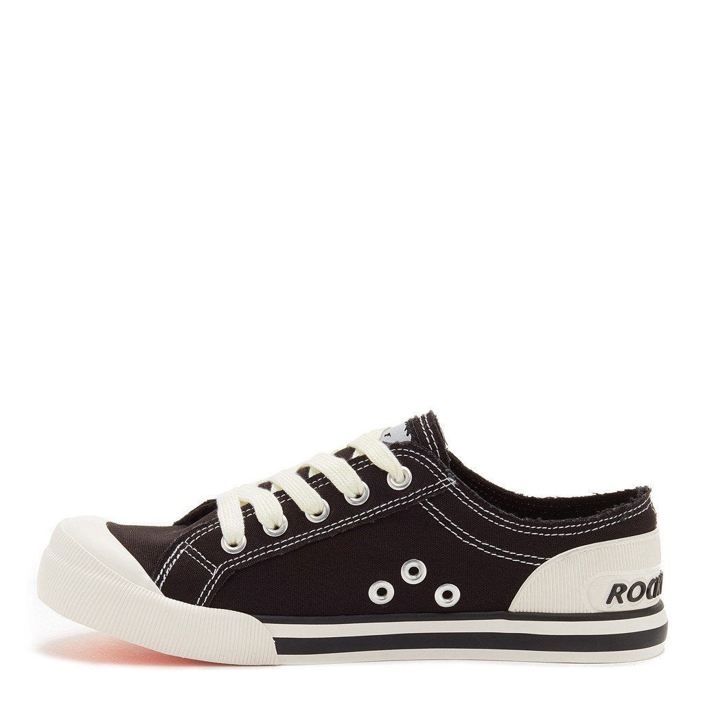 Women's playful black canvas sneaker, easy everyday wear – Rocket Dog Jazzin