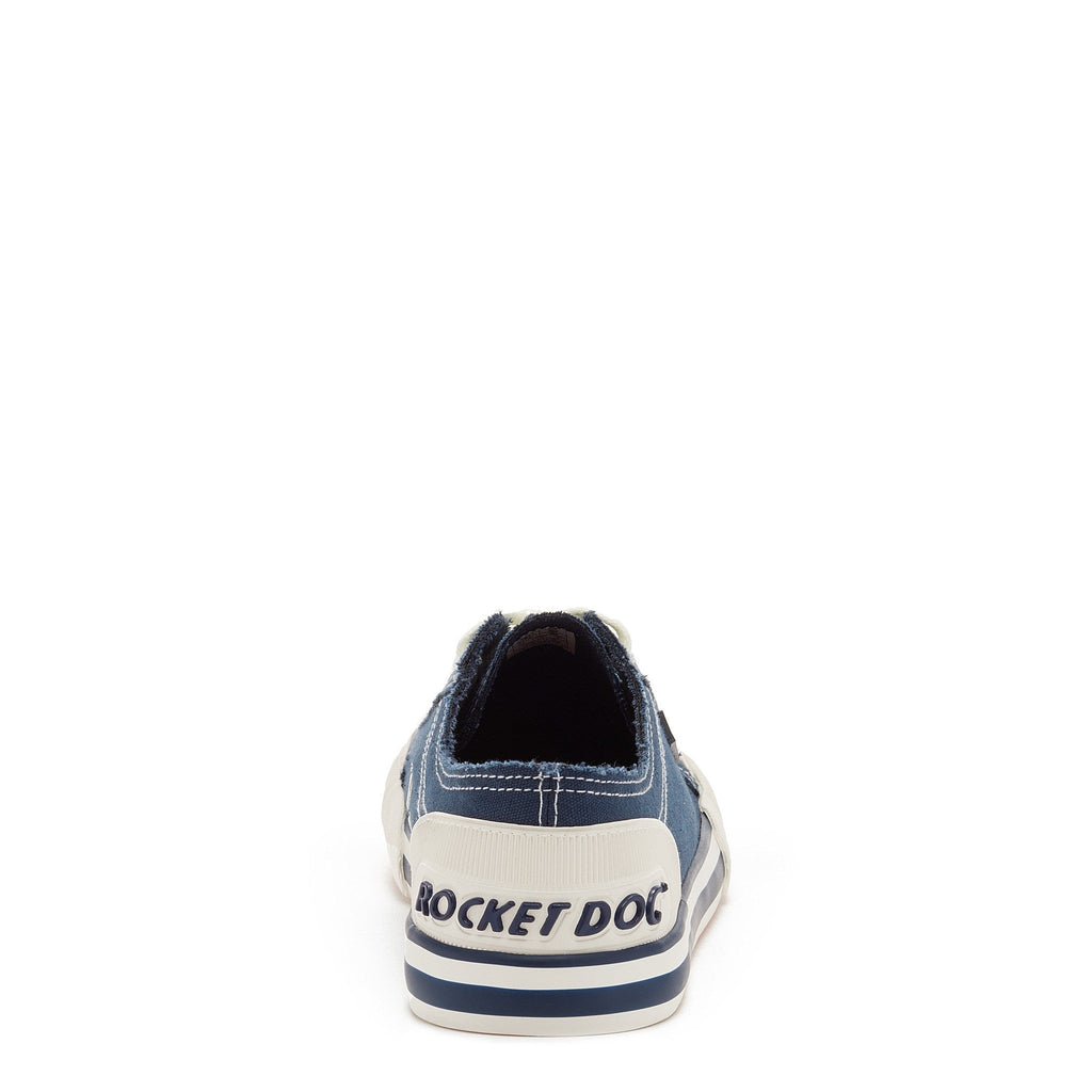 Navy canvas sneaker with cushioned footbed, women's playful style – Rocket Dog Jazzin