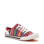 Rainbow sneaker with cushioned footbed, women's playful style – Rocket Dog Jazzin
