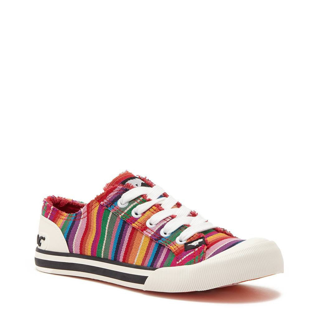 Rainbow sneaker with cushioned footbed, women's playful style – Rocket Dog Jazzin