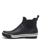 Rainbow Black Rain Bootie | Black rubber women's rain boot for everyday wear