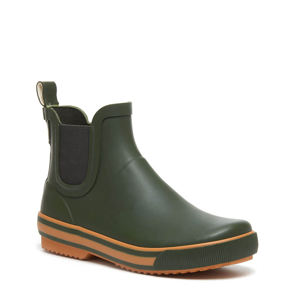 Green bootie with cushioned footbed, women's casual style – Rocket Dog Rainbow