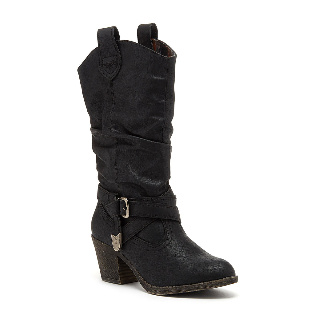 Black western boot with cushioned footbed, women's everyday style – Rocket Dog Sidestep