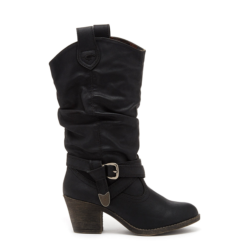 Rocket Dog Sidestep black western boot, women's everyday shoe