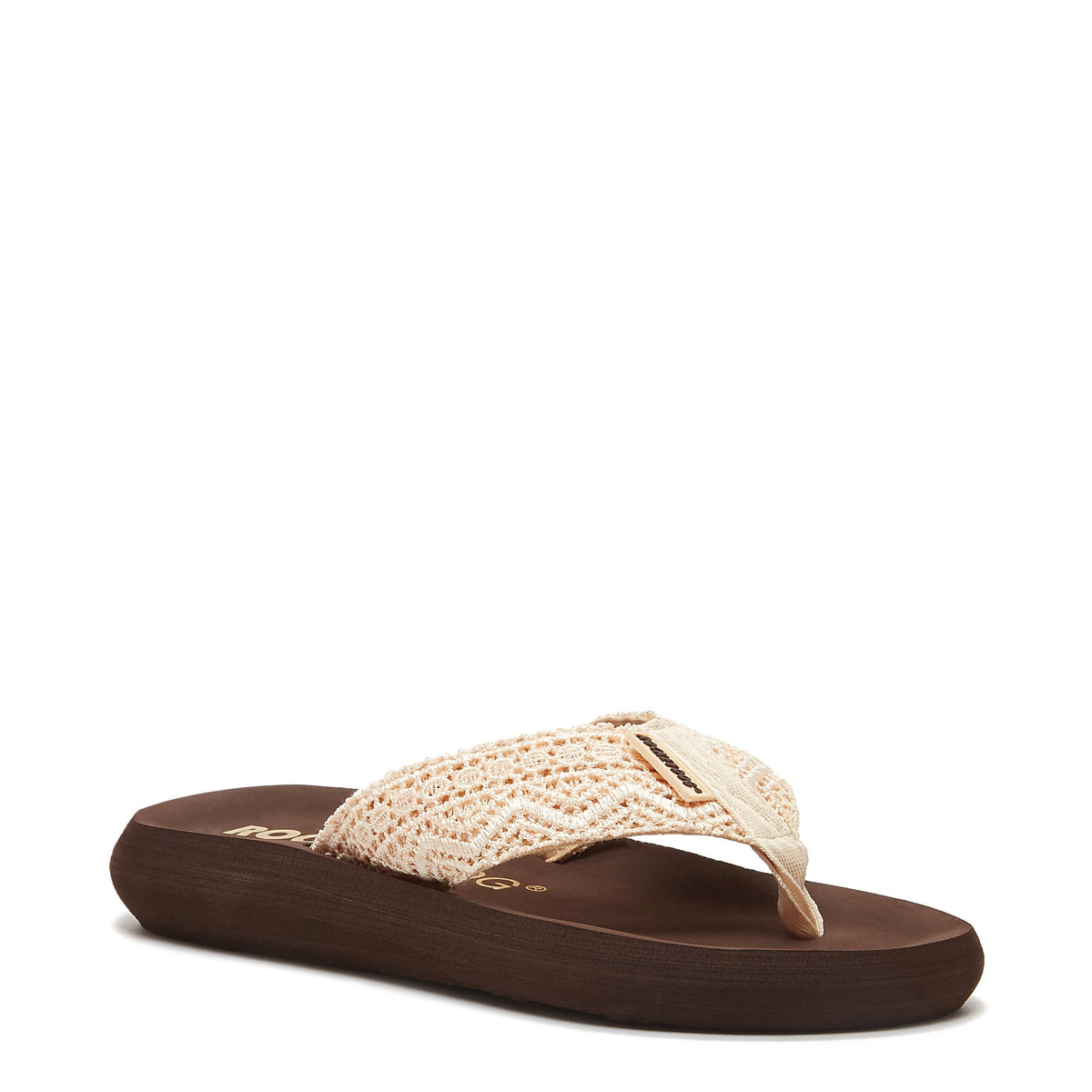 Sunset Natural Crochet Flip Flop | Black EVA Footbed | comfortable women's flip flop