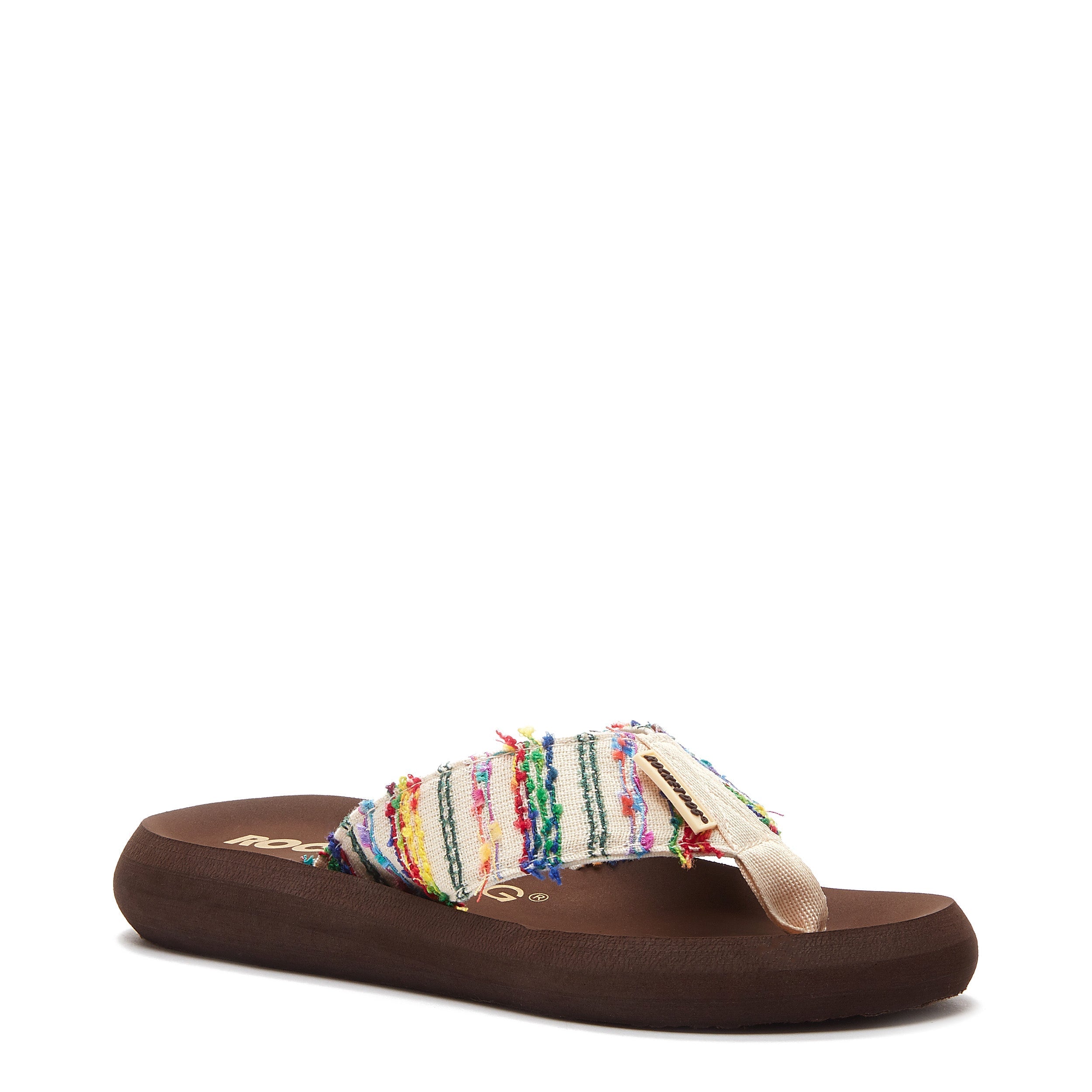Stripe flip flop with cushioned footbed, women's casual style – Rocket Dog Spotlight