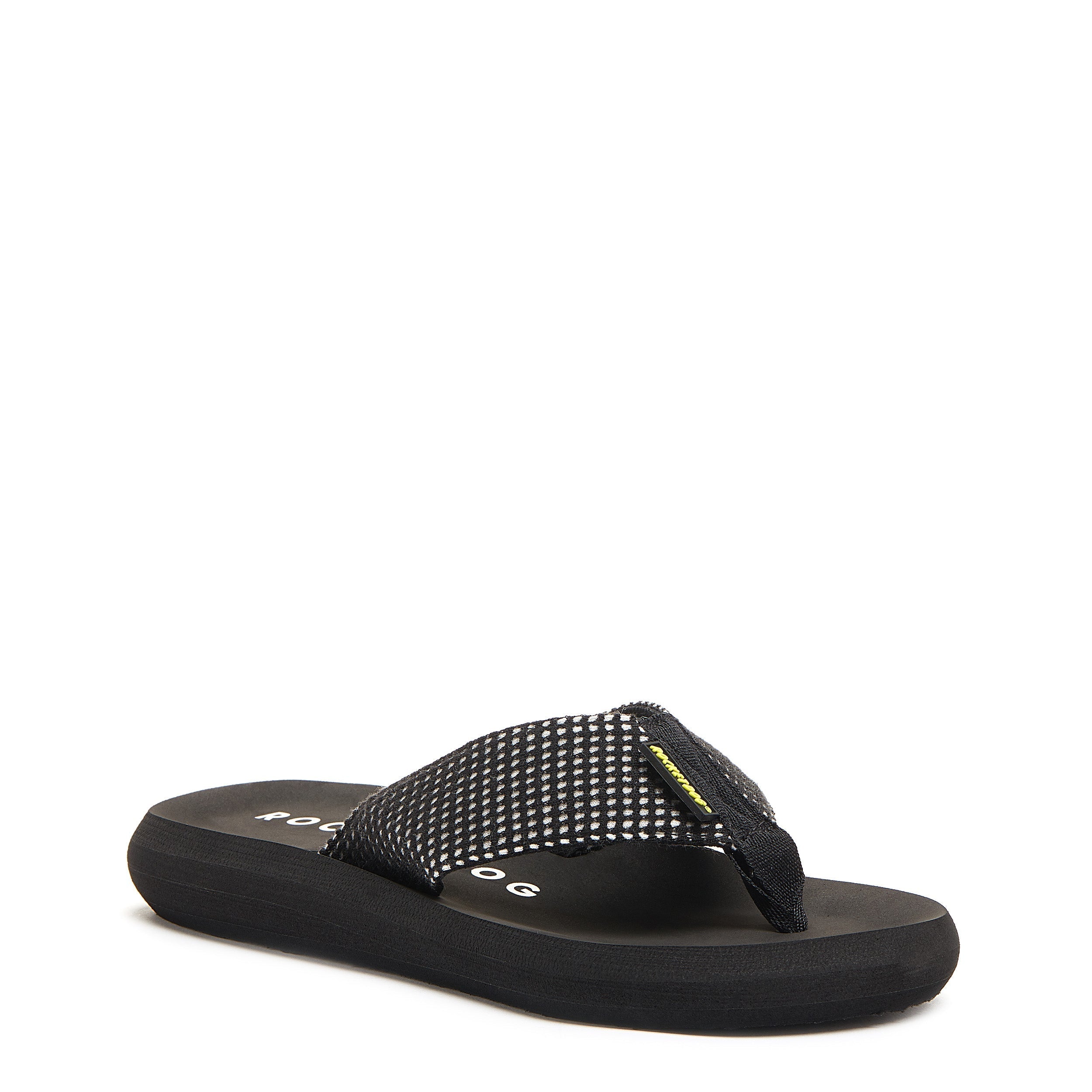 Women's black mesh flip flop, casual and comfortable – Rocket Dog Spotlight