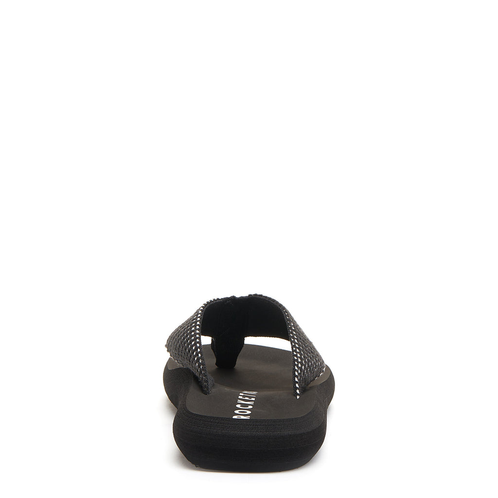 Black mesh flip flop with cushioned footbed, women's casual style – Rocket Dog Spotlight