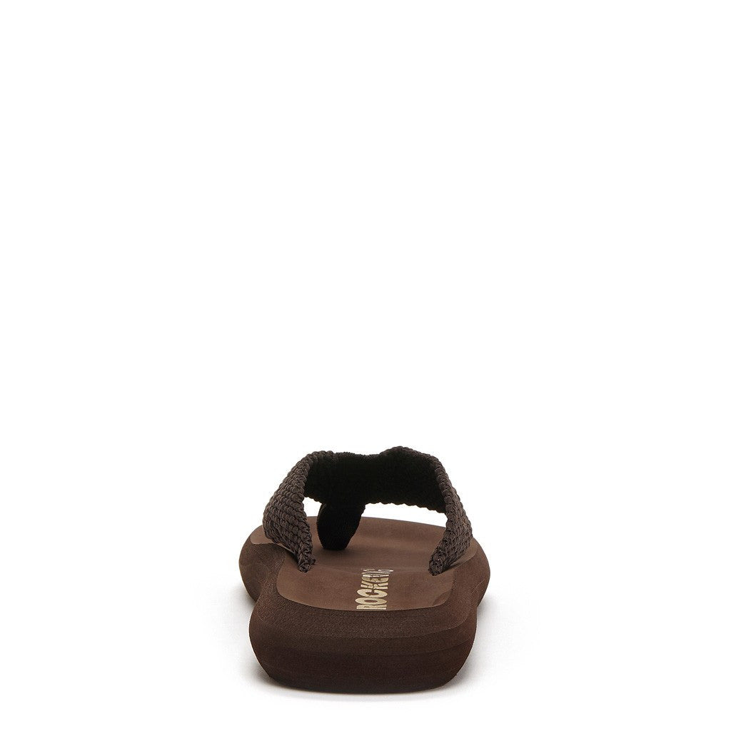 Brown flip flop with cushioned footbed, women's casual style – Rocket Dog Sunset