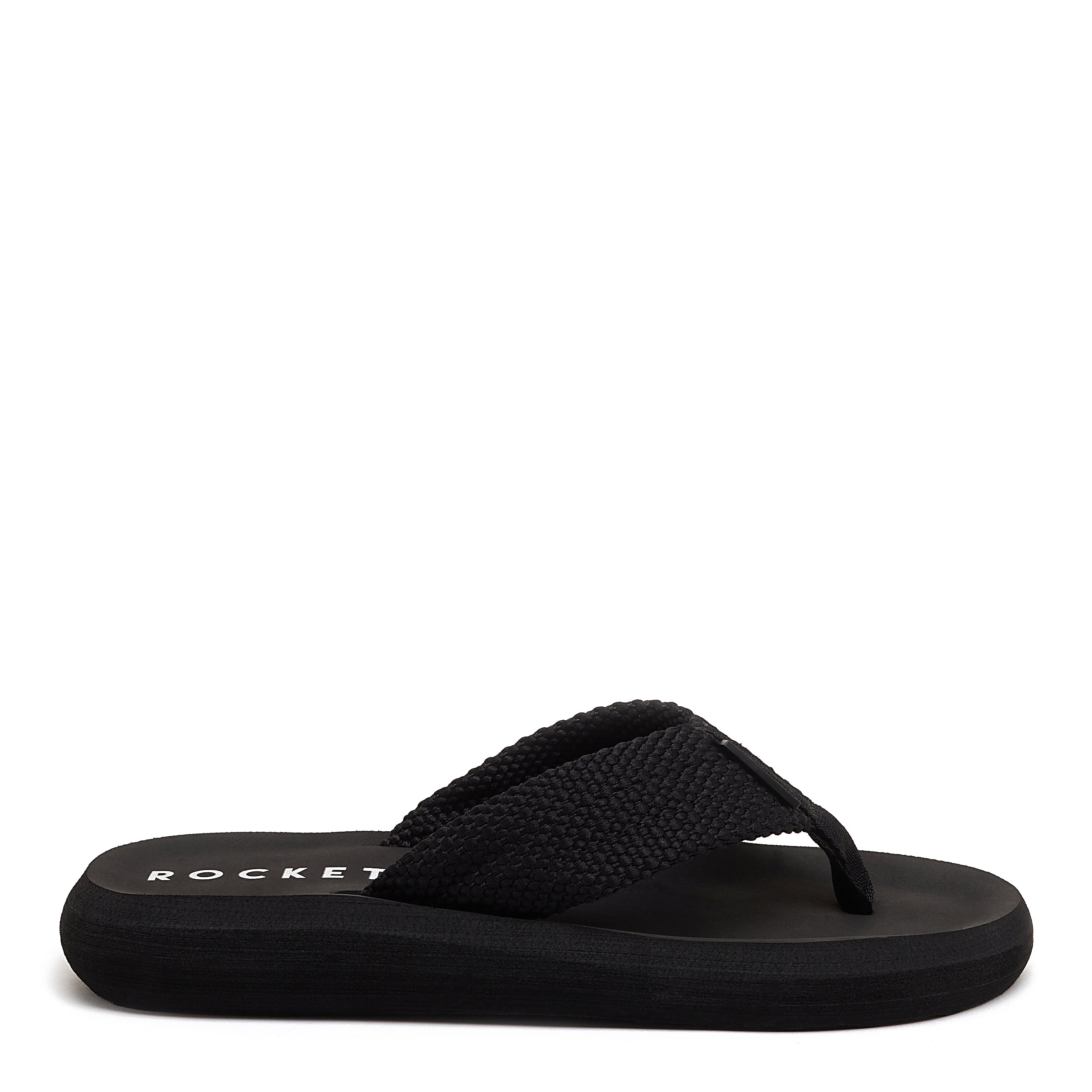Rocket Dog Sunset black webbing flip flop, women's casual shoe