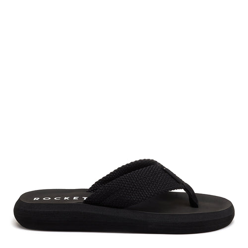 Rocket Dog Sunset black webbing flip flop, women's casual shoe