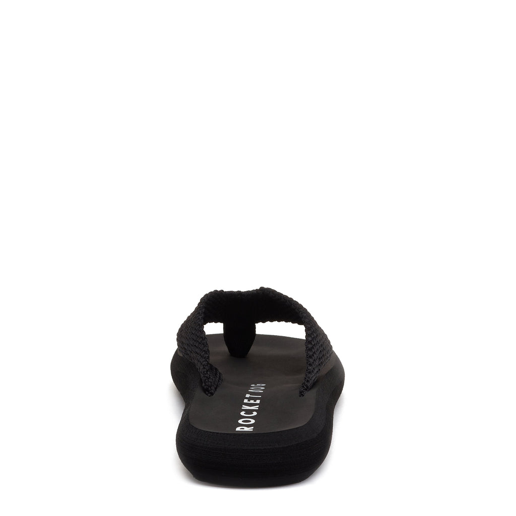 Rocket Dog Sunset women's black webbing flip flop, casual slip-on