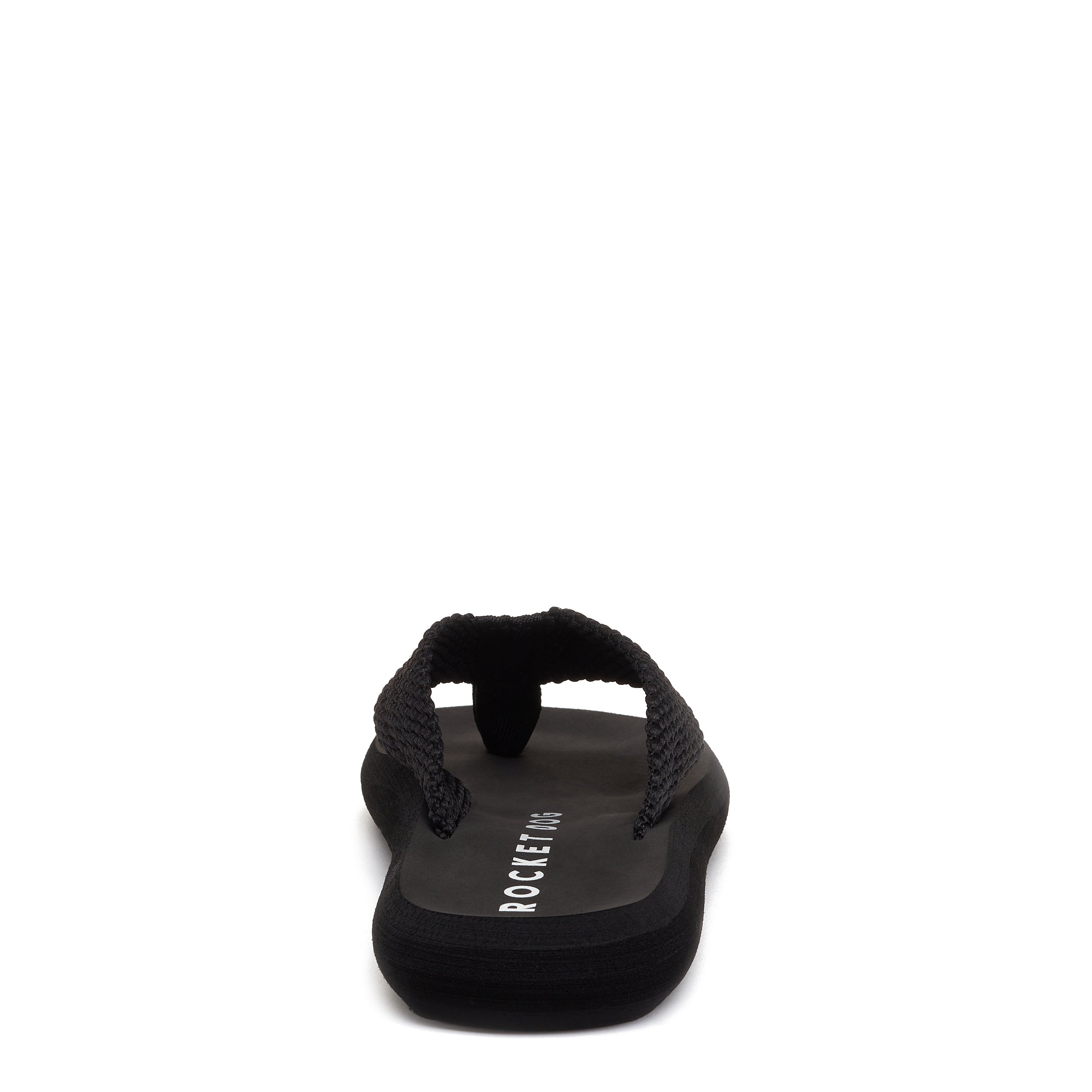 Rocket Dog Sunset women's black webbing flip flop, casual slip-on