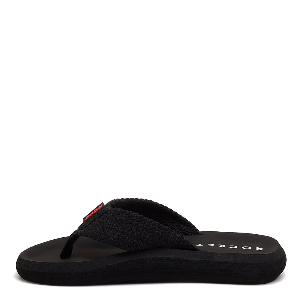 Women's casual black webbing flip flop, easy everyday wear – Rocket Dog Sunset