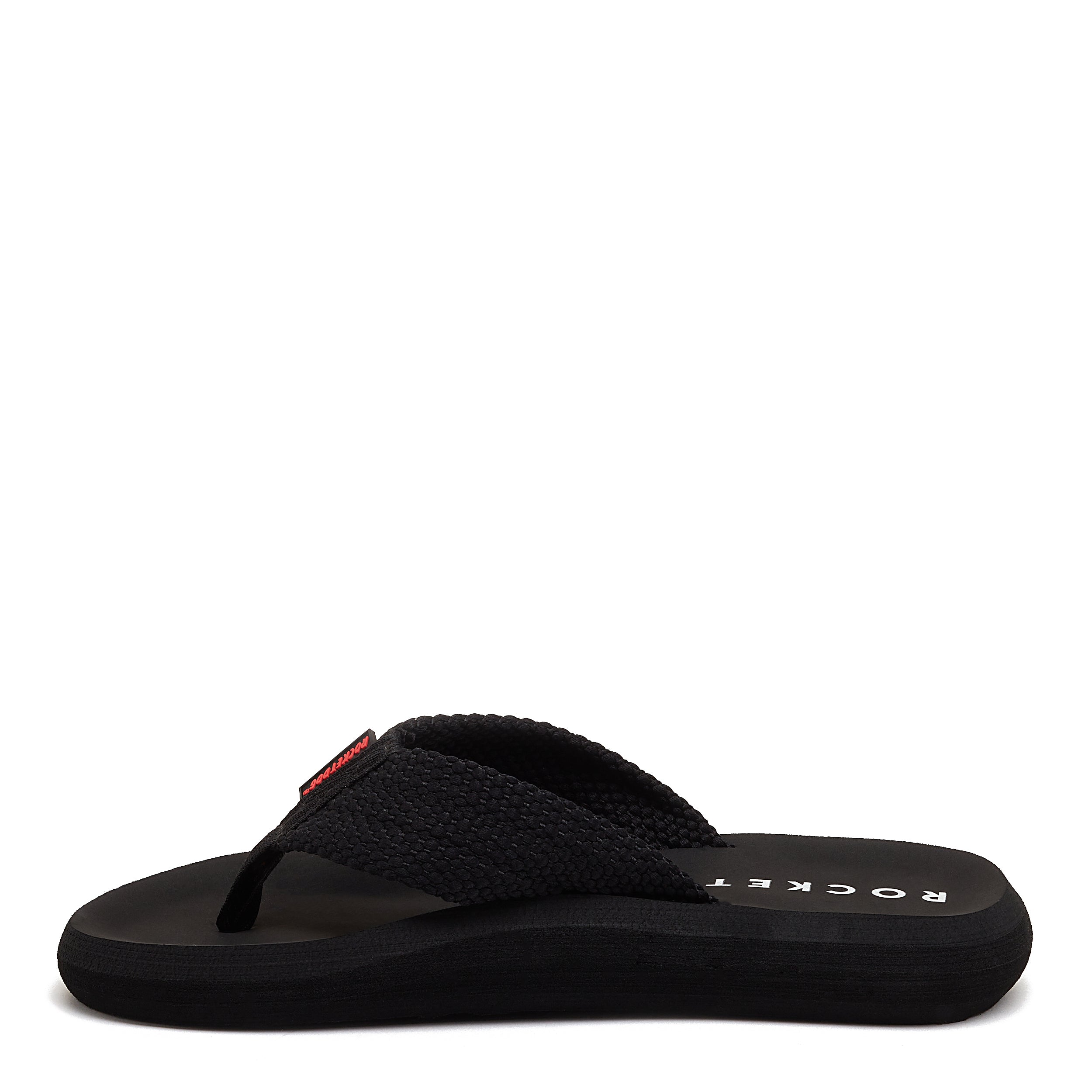 Women's casual black webbing flip flop, easy everyday wear – Rocket Dog Sunset