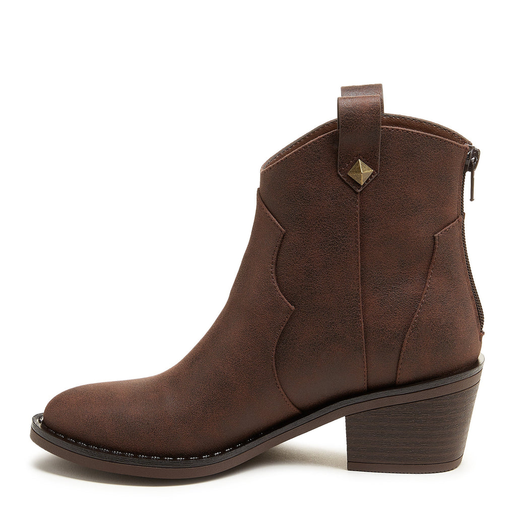 Brown western boot with cushioned footbed, women's everyday style – Rocket Dog Yolanda